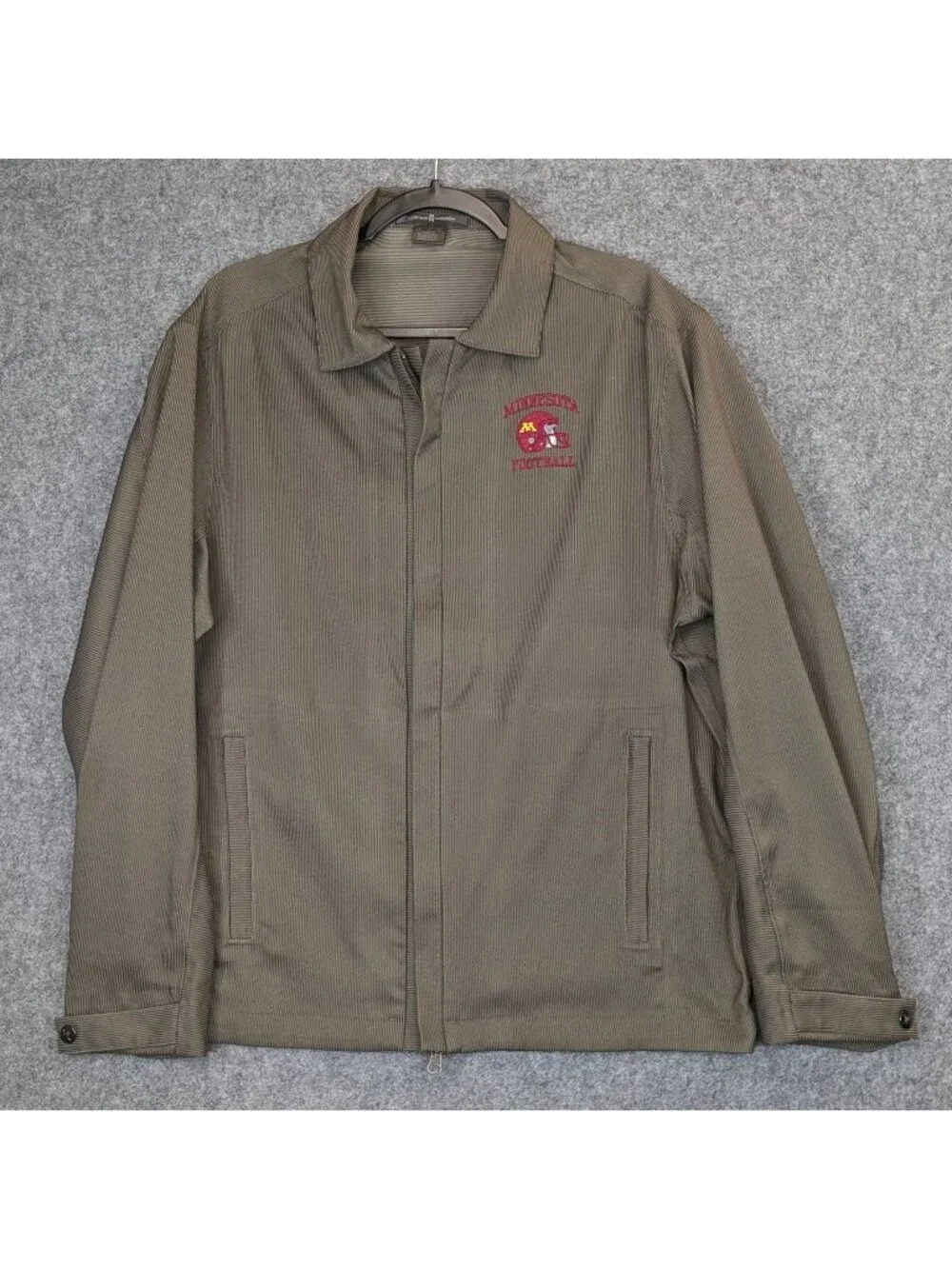 Nike Minnesota Gophers Mens Medium Tiger Woods Zip Jacket Football Green Brown